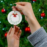 Holiday "ASL Wreath" Ceramic ASL Christmas Ornament