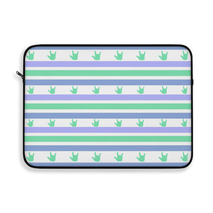 ASL Merchandise "ILY Striped" Sign Language Laptop Sleeve