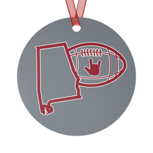 Holiday "Alabama" Metal ASL Christmas Ornament