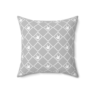 ASL Home Decor "ILY Squared" ASL Throw Pillow: Gray - Multiple Sizes