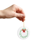 Holiday "ASL Wreath" Ceramic ASL Christmas Ornament