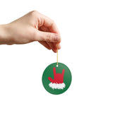Holiday "Santa ILY" Ceramic ASL Christmas Ornament