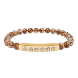 ASL Bracelet "Personalized" Engraved Natural Stone Bar Bracelet