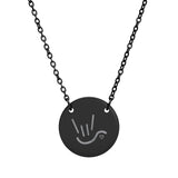 ILY Necklace "ILY Heart" Engraved Sign Language Jewelry