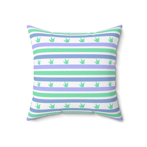 ASL Home Decor "ILY Striped" ASL Throw Pillow - Multiple Sizes