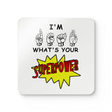 ASL Merchandise "Super Power" Corkback ASL Coaster Set