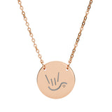 ILY Necklace "ILY Heart" Engraved Sign Language Jewelry
