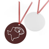 Holiday "Texas" Metal ASL Christmas Ornament