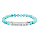 ASL Bracelet "Personalized" Engraved Natural Stone Bar Bracelet