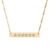 ASL Necklace "Personalized" Engraved ASL Bar Necklace