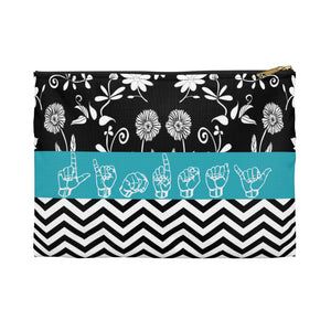 ASL Bag "Floral-Chevron" Zippered Polyester ASL Accessory Bag