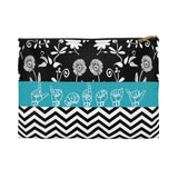 ASL Bag "Floral-Chevron" Zippered Polyester ASL Accessory Bag