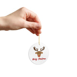 Holiday "ILY Rudolph" Ceramic ASL Christmas Ornament