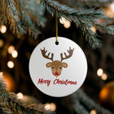 Holiday "ILY Rudolph" Ceramic ASL Christmas Ornament