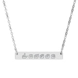 ASL Necklace "Personalized" Engraved ASL Bar Necklace