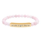 ASL Bracelet "ILY Elegant" Engraved Natural Stone Bar Bracelet
