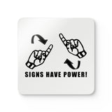 ASL Merchandise "Sign Power" Corkback ASL Coaster Set