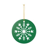 Holiday "ILY Snowflake" Ceramic ASL Christmas Ornament