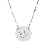 ILY Necklace "ILY Heart" Engraved Sign Language Jewelry