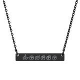 ASL Necklace "Personalized" Engraved ASL Bar Necklace