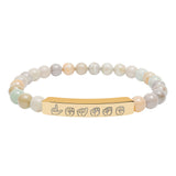 ASL Bracelet "Personalized" Engraved Natural Stone Bar Bracelet