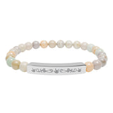ASL Bracelet "ILY Elegant" Engraved Natural Stone Bar Bracelet