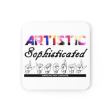 ASL Merchandise "Artistic Literal" Corkback ASL Coaster Set