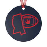 Holiday "Ole Miss" Metal ASL Christmas Ornament