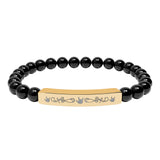 ASL Bracelet "ILY Elegant" Engraved Natural Stone Bar Bracelet