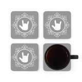 ASL Merchandise "ILY Elegant" Corkback ASL Coaster Set