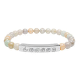 ASL Bracelet "Personalized" Engraved Natural Stone Bar Bracelet