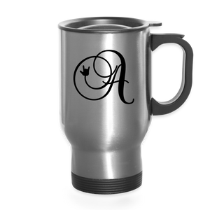 Sign Language Mug "ILY Monogram" Stainless Steel ASL Travel Mug - silver