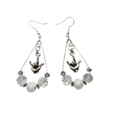 ASL Jewelry "Powder Blue Glass" Teardrop Hoop ILY Earrings