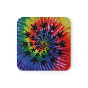 ASL Merchandise "ILY Tie-Dye" Corkback ASL Coaster Set