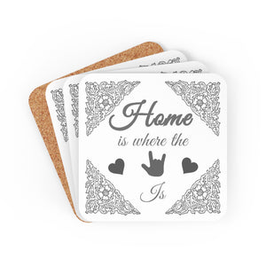 ASL Merchandise "ILY Home" Corkback ASL Coaster Set