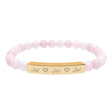 ASL Bracelet "ILY Heart" Engraved Natural Stone Bar Bracelet