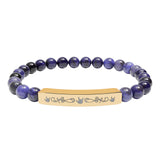 ASL Bracelet "ILY Elegant" Engraved Natural Stone Bar Bracelet