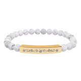 ASL Bracelet "ILY Elegant" Engraved Natural Stone Bar Bracelet