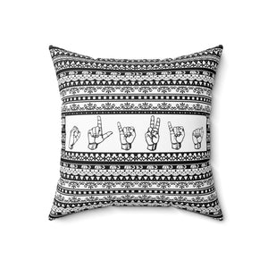 ASL Home Decor "Zentangle" ASL Throw Pillow - Multiple Sizes