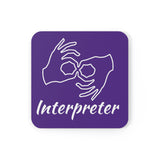 ASL Merchandise "Interpreter" Corkback ASL Coaster Set