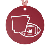 Holiday "Arkansas" Metal ASL Christmas Ornament