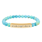 ASL Bracelet "ILY Elegant" Engraved Natural Stone Bar Bracelet