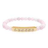 ASL Bracelet "Personalized" Engraved Natural Stone Bar Bracelet