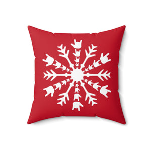 Holiday "ILY Snowflake" Christmas ASL Throw Pillow - Multiple Sizes