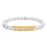 ASL Bracelet "Personalized" Engraved Natural Stone Bar Bracelet