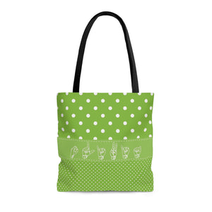 ASL Bag "Polka-Dots" Polyester 15x16 ASL Tote Bag
