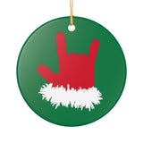 Holiday "Santa ILY" Ceramic ASL Christmas Ornament