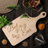 ASL Merchandise "Best Mom" Etched Maple Paddle Cutting Board