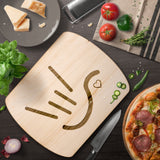 ASL Merchandise "ILY Heart" Etched Maple Cutting Board