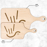 ASL Merchandise "ILY Heart" Etched Maple Paddle Cutting Board